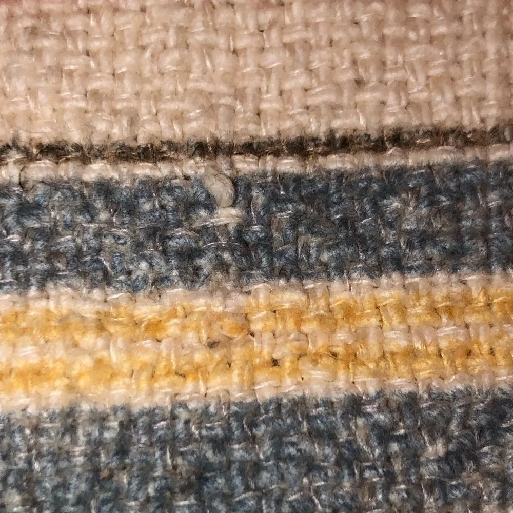 Pottery Barn Striped Lumbar Tapestry/Embroidered Pillow Cover, lined, w/Fringe